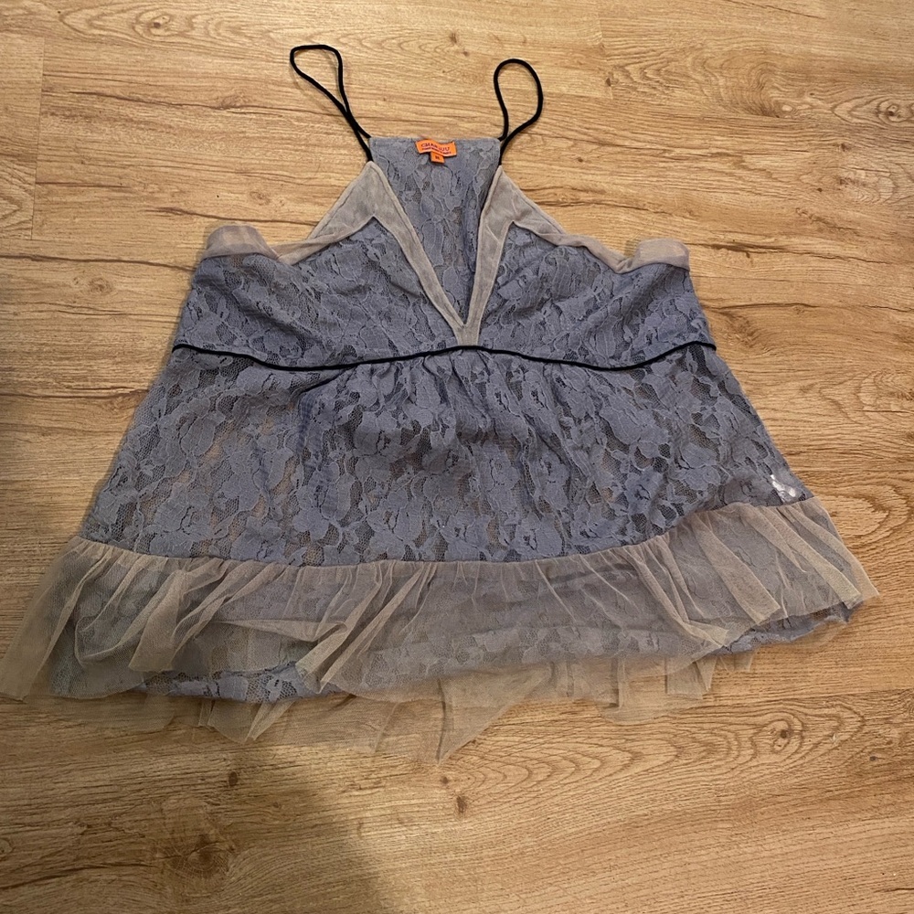 Chan Luu Blue Asymmetrical Ruffled Camisole - Picture 11 of 17